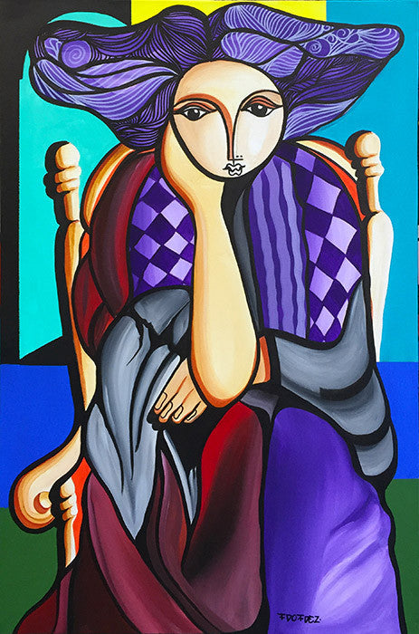 Damisela Waiting by Fdo Fdez, 2015 acrylic on canvas