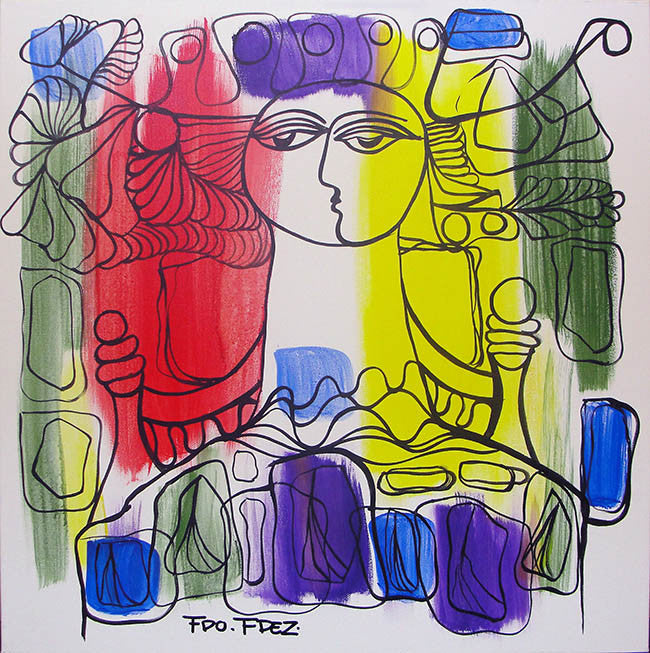 In Bed by Fdo Fdez, 2014 acrylic on canvas