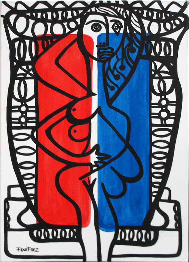 Red and Blue Study by Fdo Fdez, 2013 acrylic on canvas
