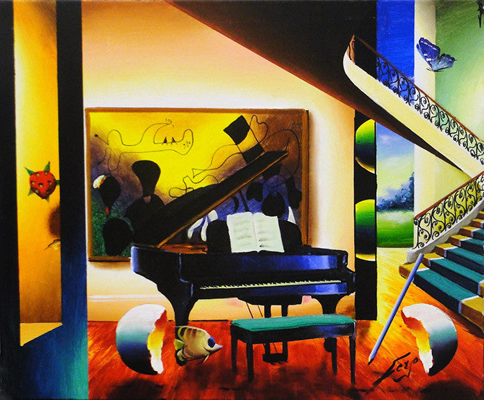 Grand Piano by Ferjo, oil on canvas