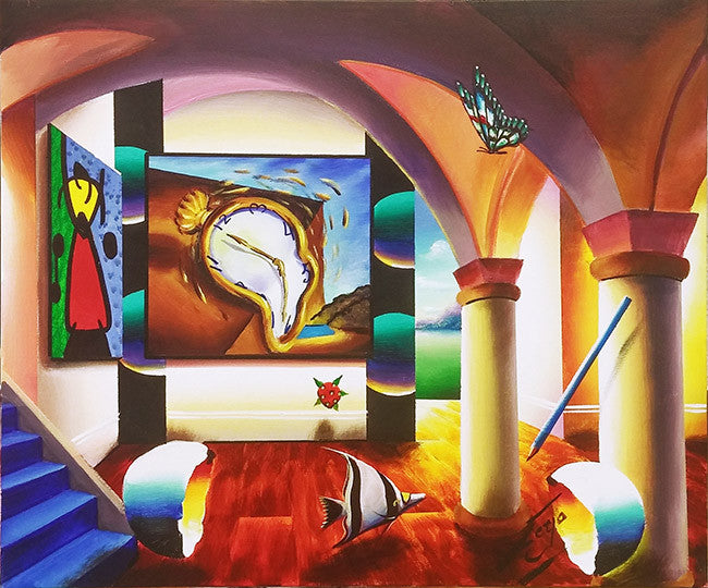 Homage to Dali (Original) by Ferjo, oil on canvas