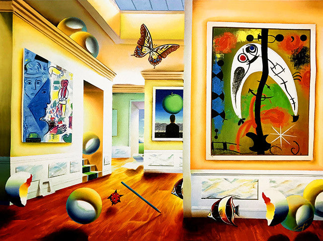 Homage to Magritte by Ferjo, 2013 ciclee on canvas signed: yes