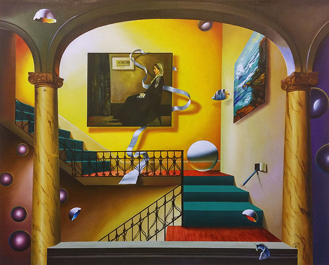 Mother (Homage to Whisler) by Ferjo, oil on canvas — detail 2
