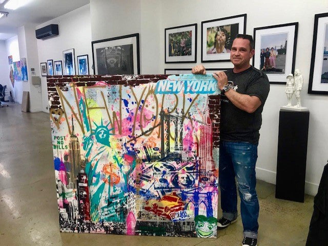 New York Graffiti Crazy Pop by Michel Friess, 2016 silkscreen and mixed media on canvas