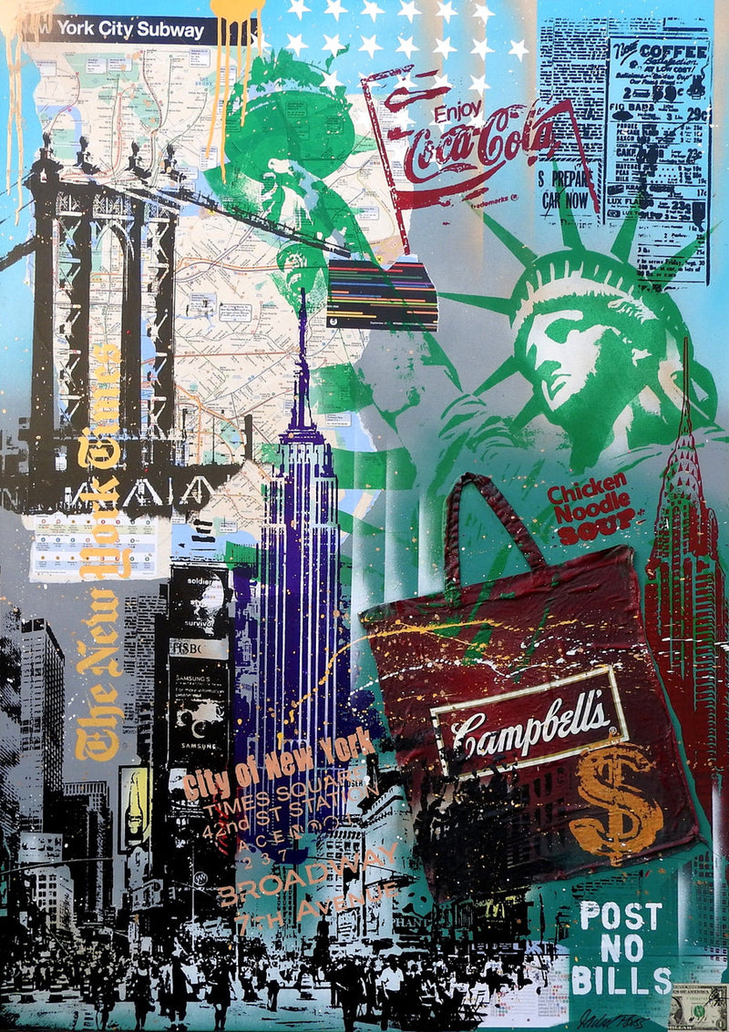 NYC GREEN LIBERTY AND CAMPBELL'S BAG BY MICHEL FRIESS