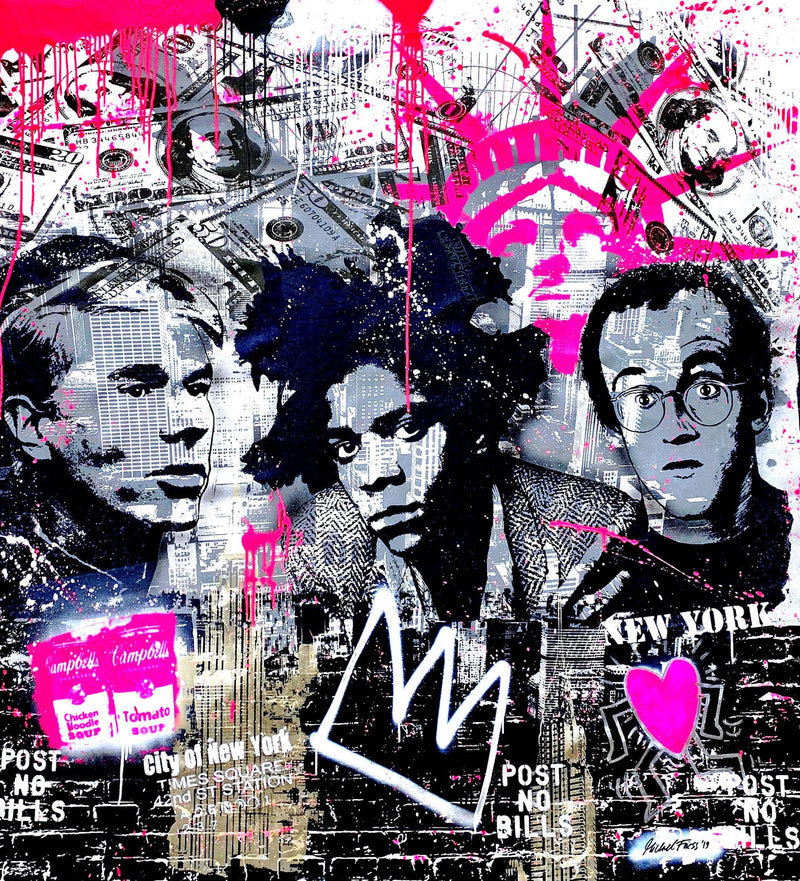 New York Pop Art Heroes by Michel Friess, 2016 silkscreen and mixed media on canvas