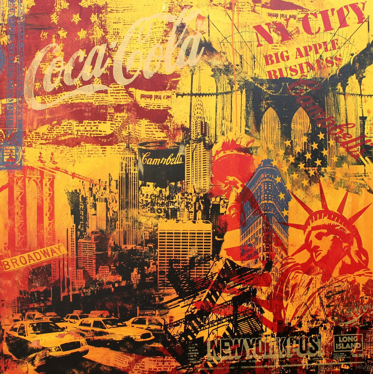 Big New York by Michel Friess, 2016 silkscreen and mixed media on canvas