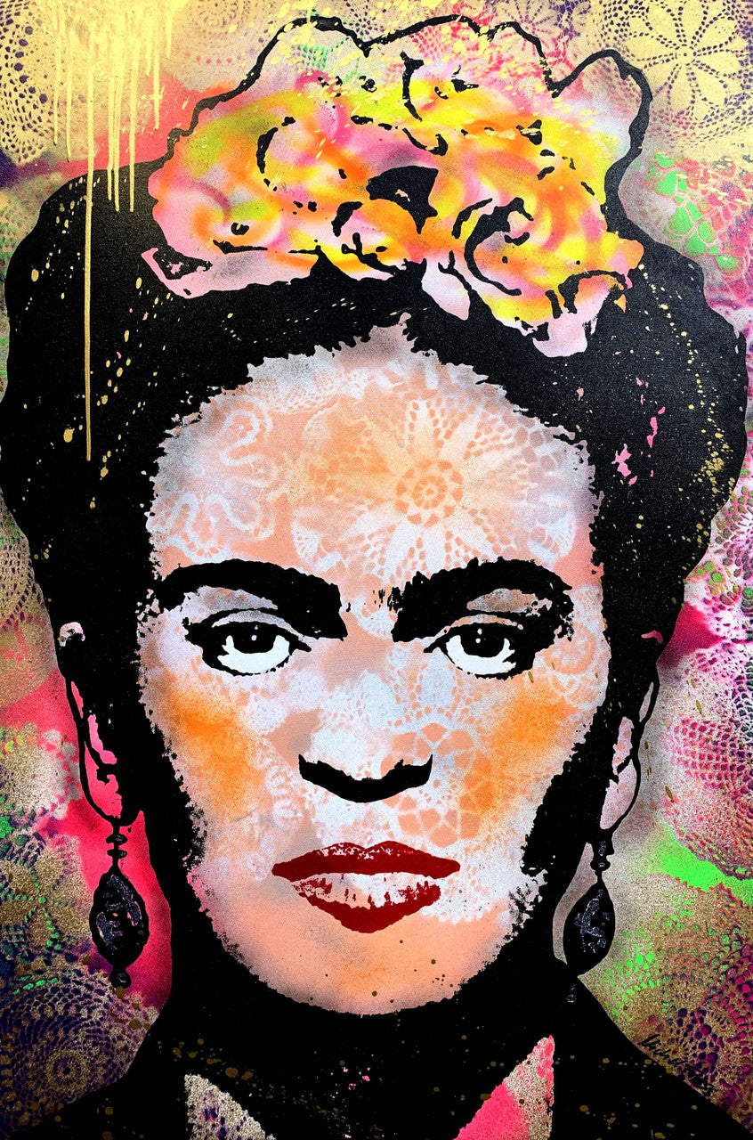 Frida Kahlo by Michel Friess, 2016 silkscreen and mixed media on canvas