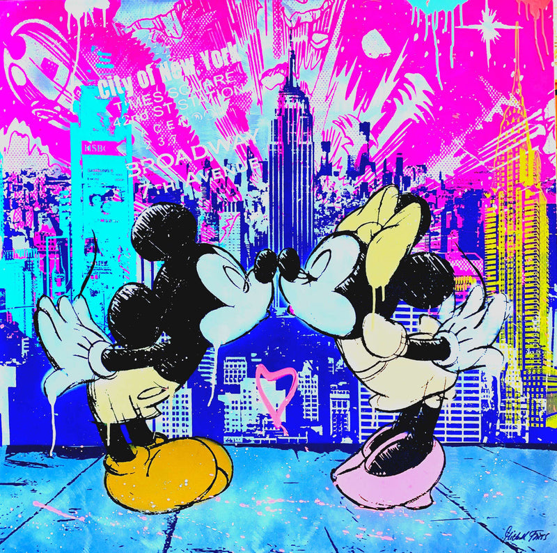 Mickey Loves Nyc by Michel Friess, 2016 silkscreen and mixed media on aluminum