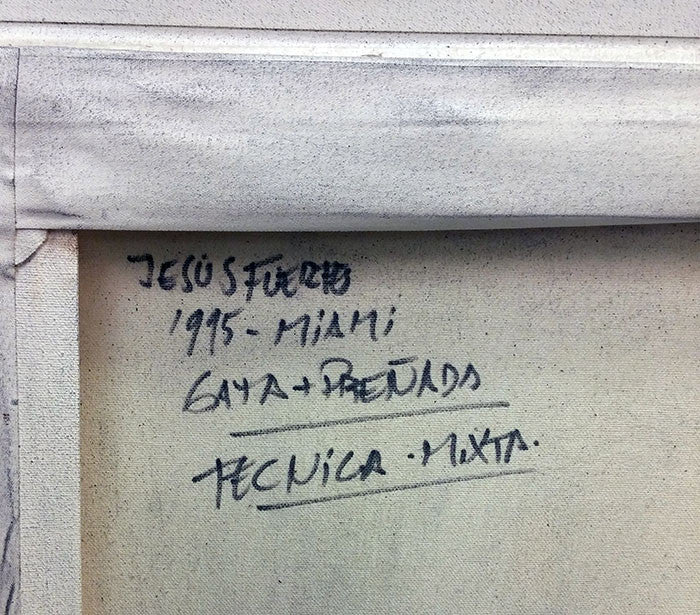 Gata Prenada by Jesus Fuertes, 1995 mixed media on canvas
