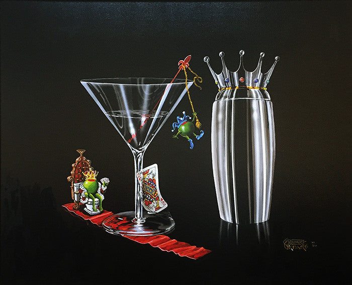 On the Throne by Michael Godard, hand embellished giclee on canvas — detail 2