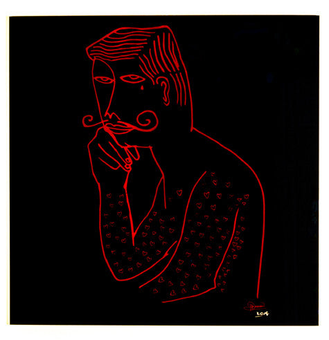 El Romantico (Black & Red) by Harif Guzman by Artists Misc., silkscreen on archival paper