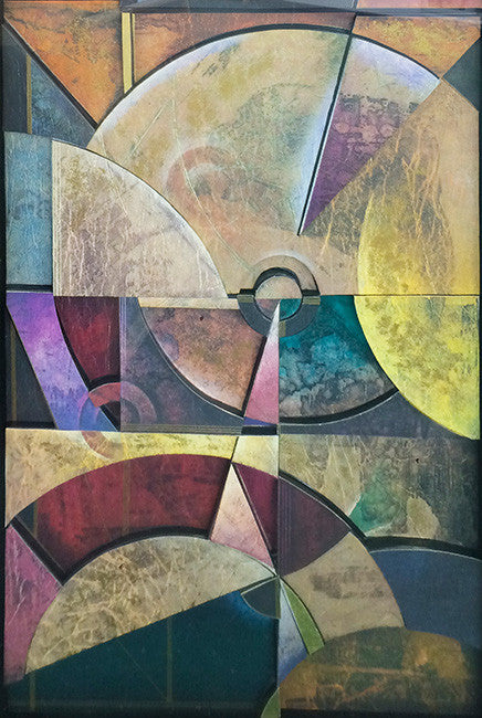 Abstract by Richard Hall, 3-d mixed media collage
