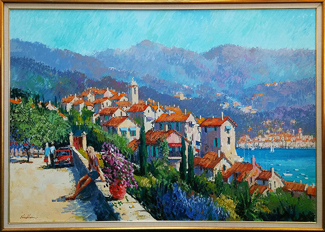 Seaside by Kerry Hallam, acrylic on canvas