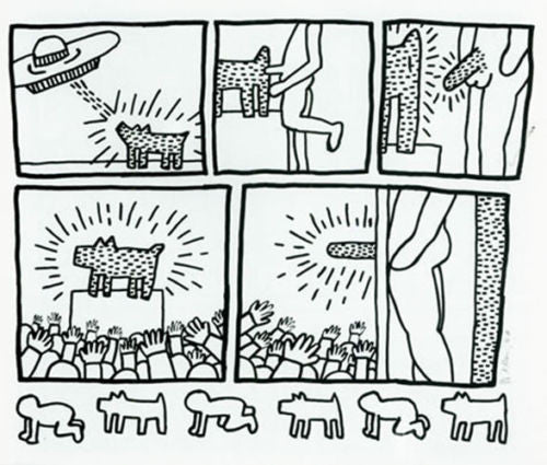 Untitled I3 from Blueprint Series by Keith Haring, 1990 silkscreen on paper
