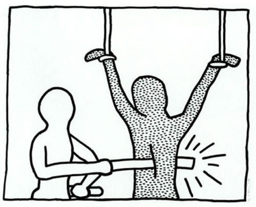 Untitled 7 from Blueprint Series by Keith Haring, 1990 silkscreen on paper
