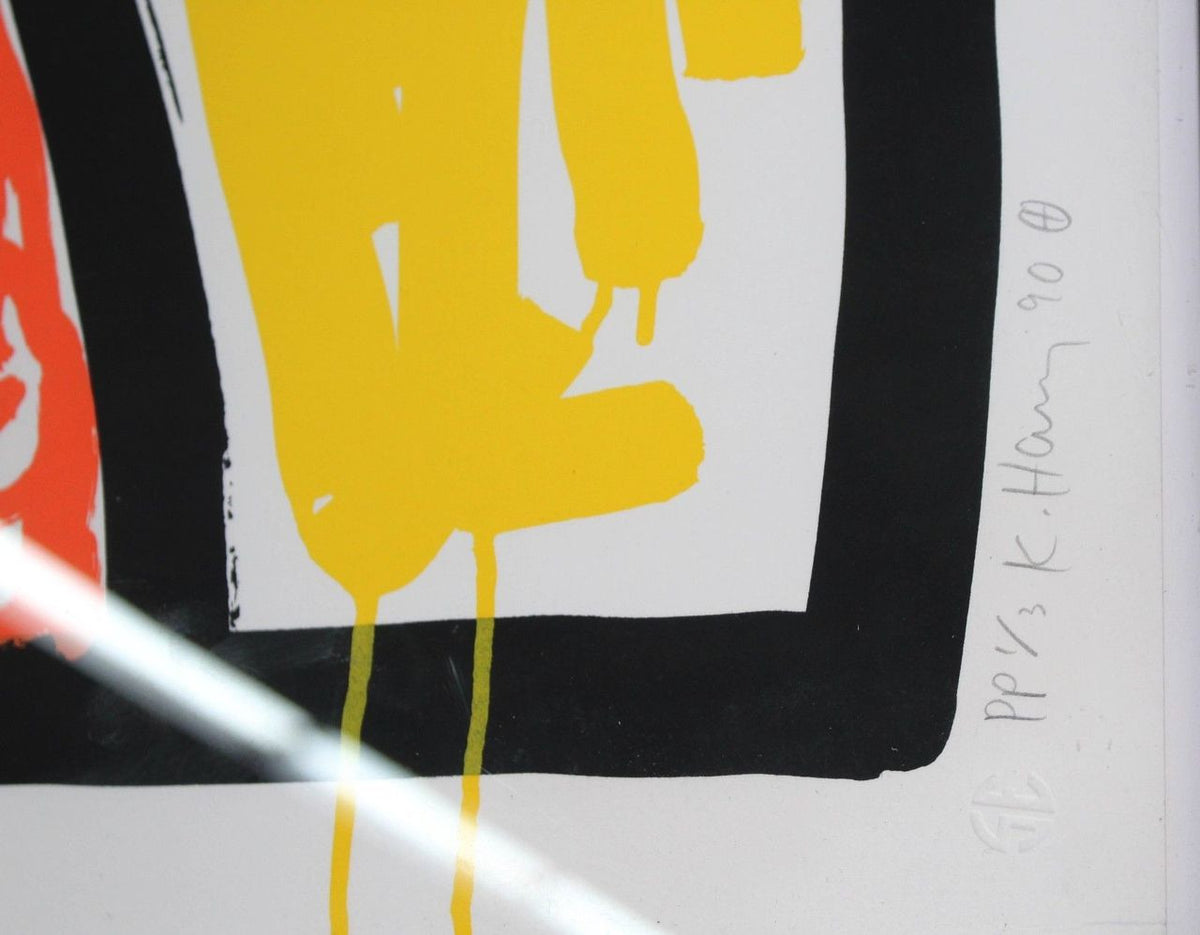 Flowers III by Keith Haring, 1990 silkscreen — detail 2