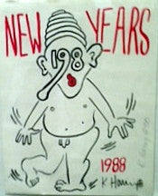 New Year 1988 by Keith Haring, 1988 screen print