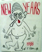 NEW YEAR 1988 BY KEITH HARING