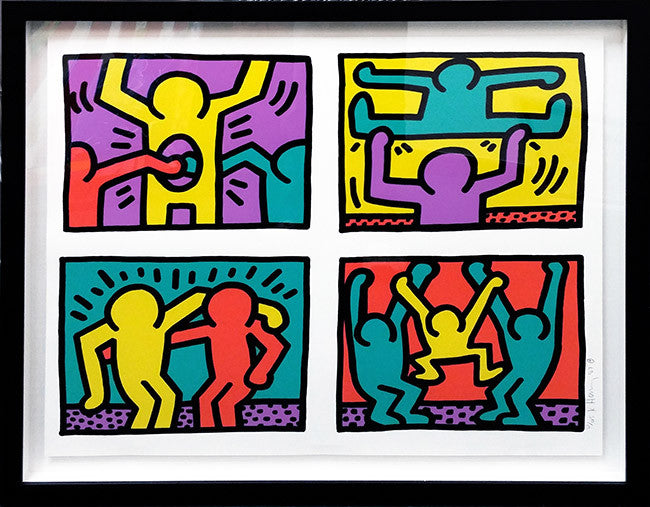 Pop Shop Quad 1 by Keith Haring, 1987 screenprint in colors on heavy wove paper