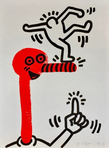 The Story of Red + Blue (1) by Keith Haring, 1989 silkscreen — detail 2