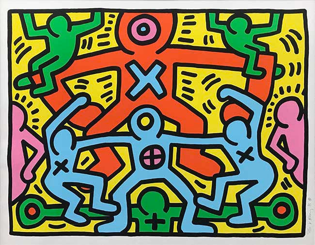 Untitled III by Keith Haring, 1985 color screen print on wove paper