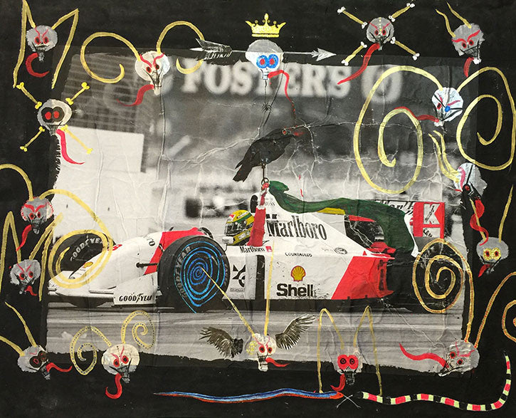 Senna Fi by Michael Houghton, 2015 mixed media on canvas — detail 2