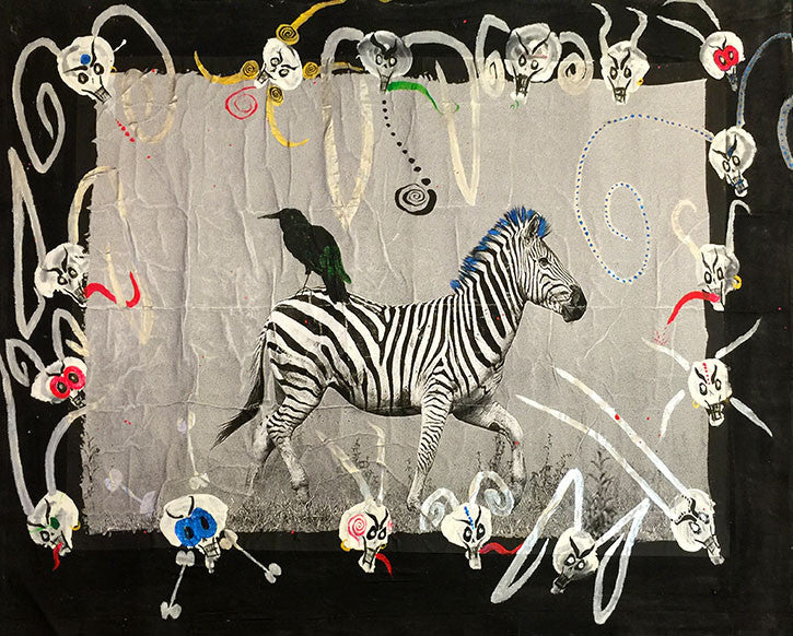 Zebra by Michael Houghton, 2015 mixed media on canvas