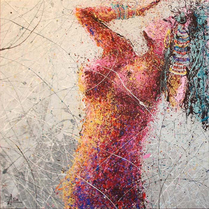 Bollywood by Ash Hussein, 2015 acrylic latex drip