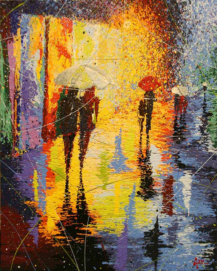 Shopping in Lincoln Rd by Ash Hussein, 2015 acrylic latex drip