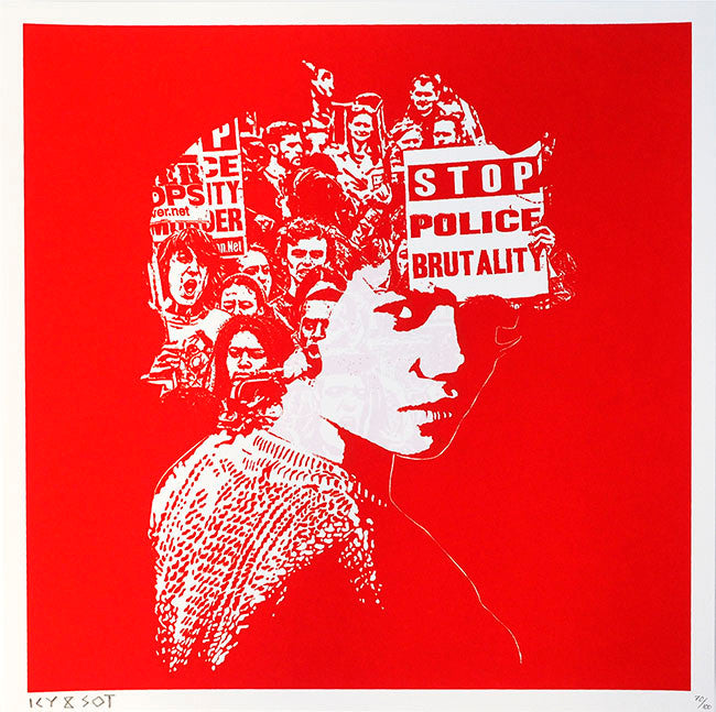 Stop Police Brutality by Icy & Sot by Artists Misc., 2015 screenprint