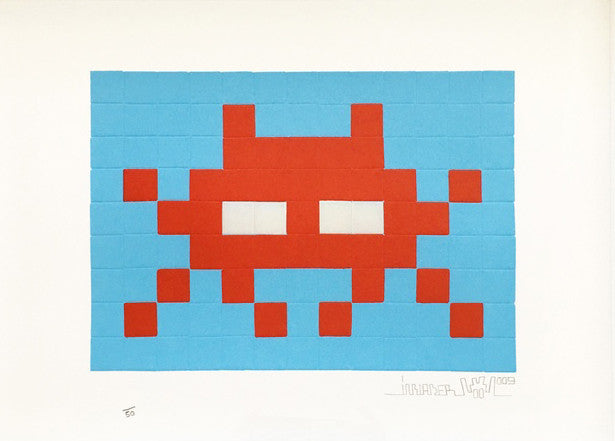 Invasion (Red) by Invader, 2009 screen print