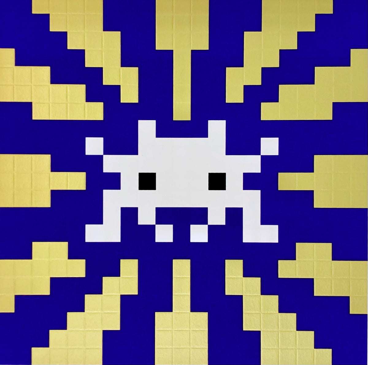 Sunset (Blue and Gold) by Invader, 2018 screenprint