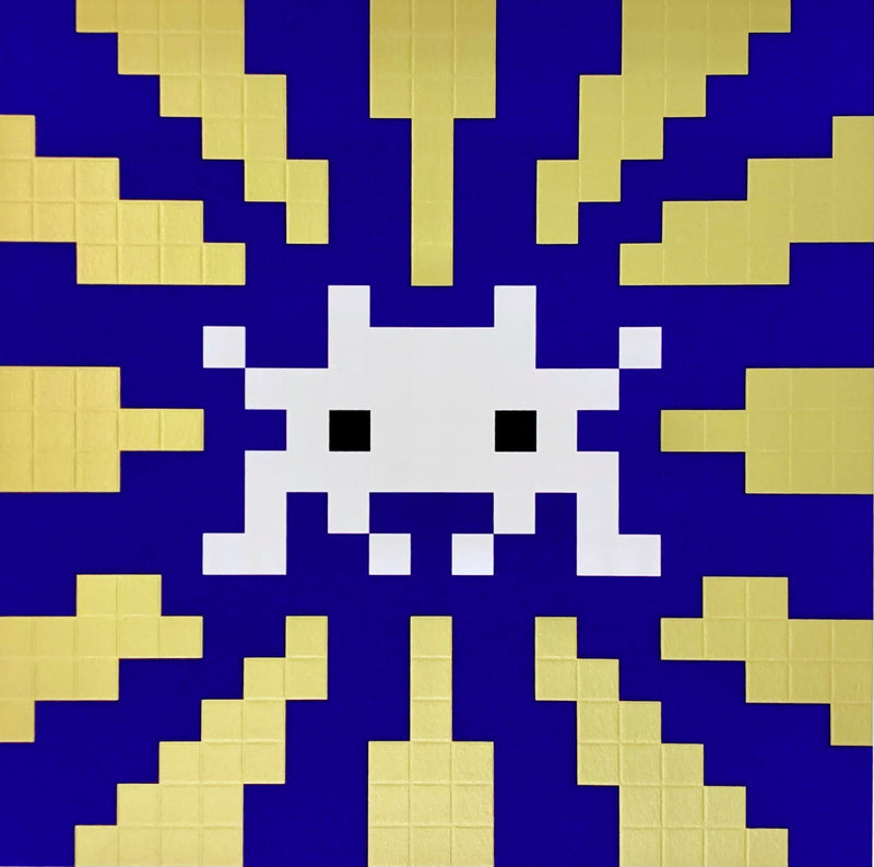 Sunset (Blue and Gold) by Invader, 2018 screenprint