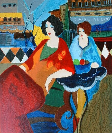 Cafe De Luc by Itzchack Tarkay