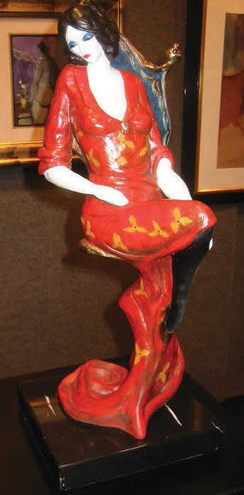 Lady in Red Bronze by Itzchack Tarkay