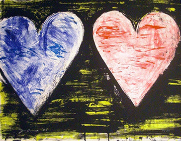 TWO HEARTS AT SUNSET BY JIM DINE