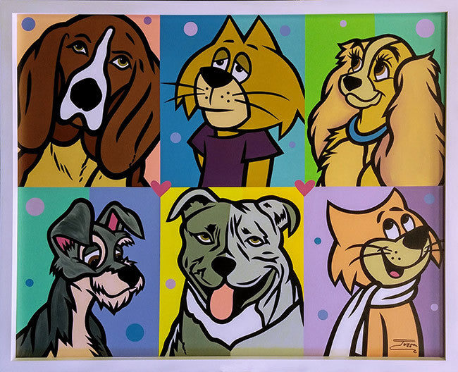 Lady and the Tramp by Jozza, 2015 acrylic on canvas