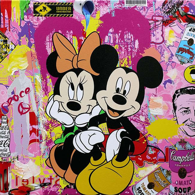 Mickey & Minnie I by Jozza, 2017 acrylic on canvas