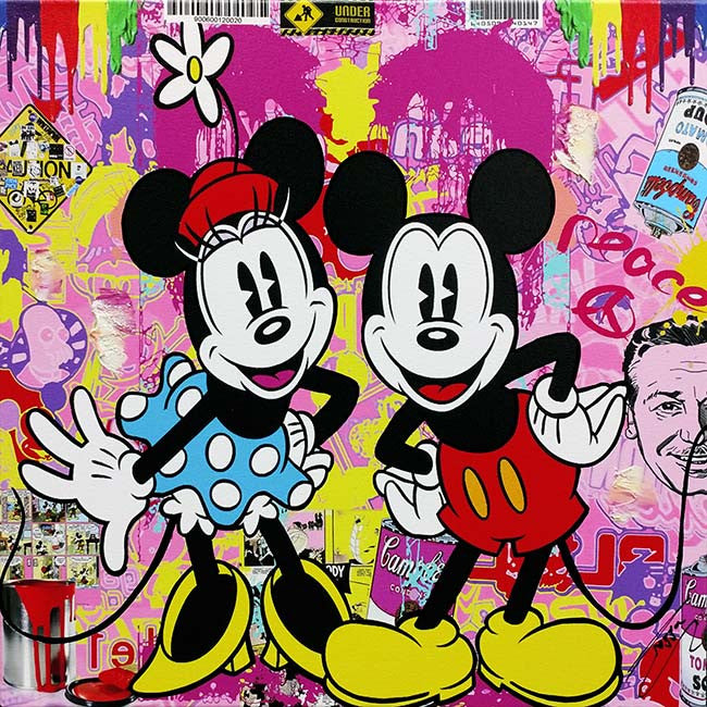Mickey & Minnie 2 by Jozza, 2017 acrylic on canvas