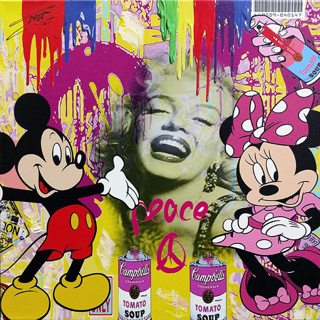 Mickey & Minnie 3 by Jozza, 2017 acrylic on canvas