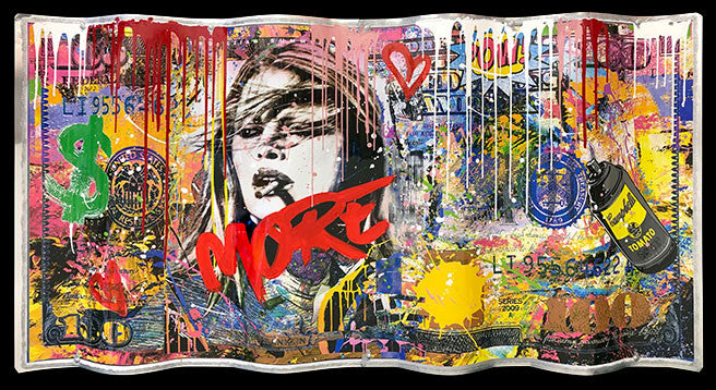 More by Jozza, 2021 mixed media on metallic sheet