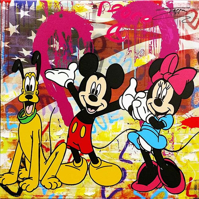 Pluto and Friends by Jozza, 2017 acrylic on canvas