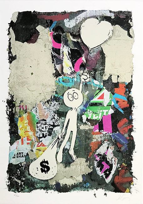 Love Vs Money by Kai by Artists Misc., 2018 screen print on paper