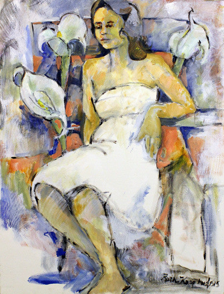 Among the Lillies by Ruth Karp, acrylic on canvas