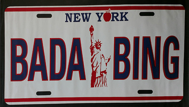Bada Bing by Steve Kaufman, 2001 mixed media on canvas, hand embellishe