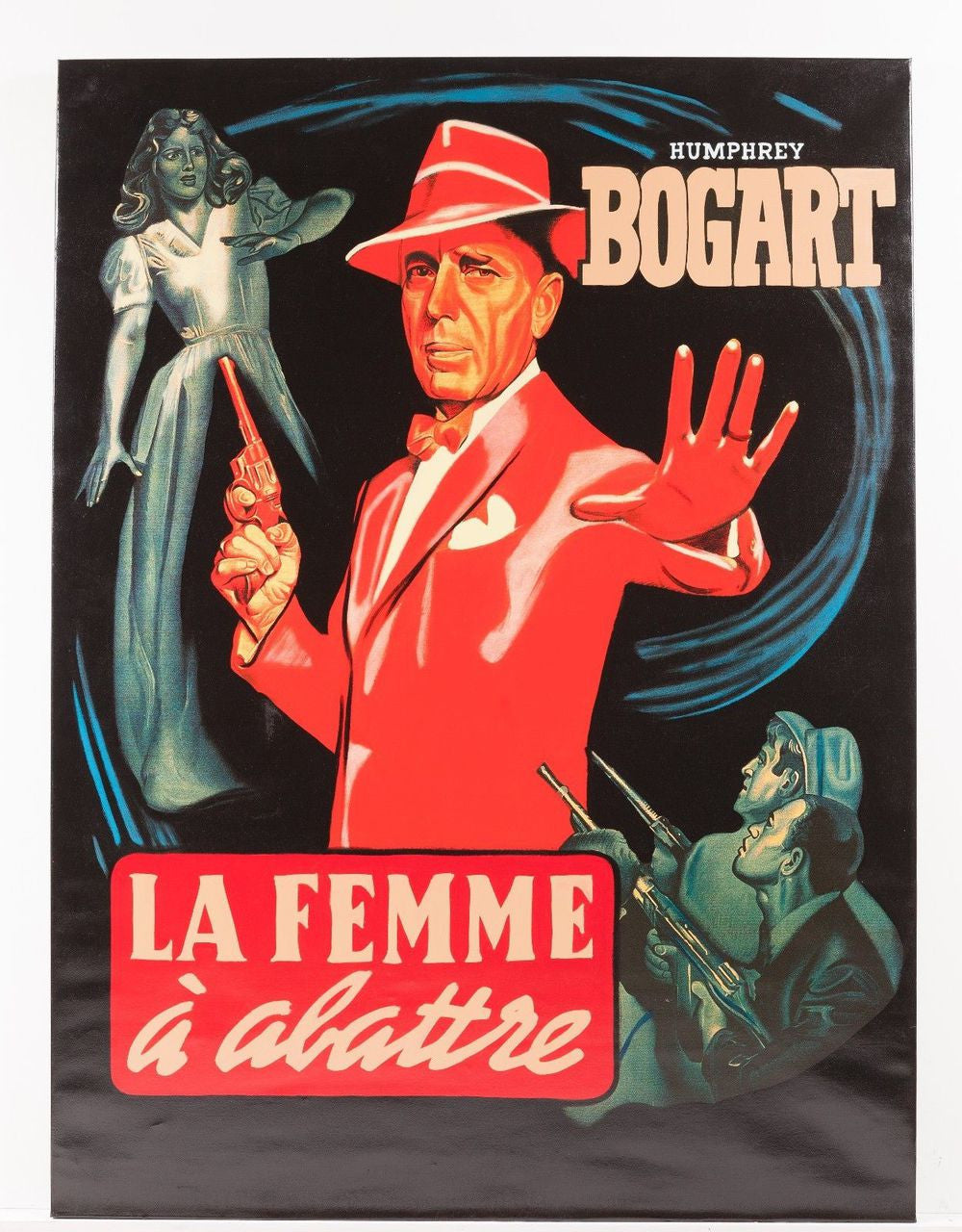 Humphrey Bogart - La Femme by Steve Kaufman, 2001 hand painted unique silkscreen on canvas
