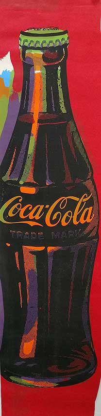 Coke Bottle by Steve Kaufman, 2001 mixed media on canvas, hand embellishe