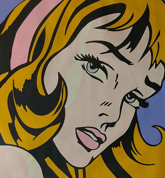 Crying Girl I -Homage to Lichtenstein by Steve Kaufman, 2001 mixed media on canvas hand embellished