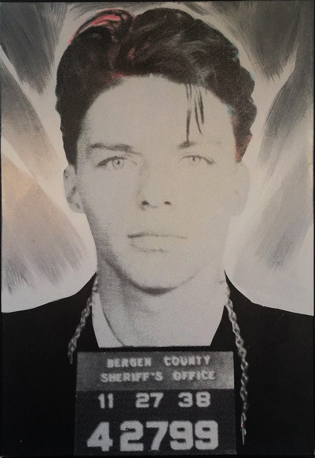 Mug Shot Gray State by Steve Kaufman, silkscreen, on canvas — detail 2
